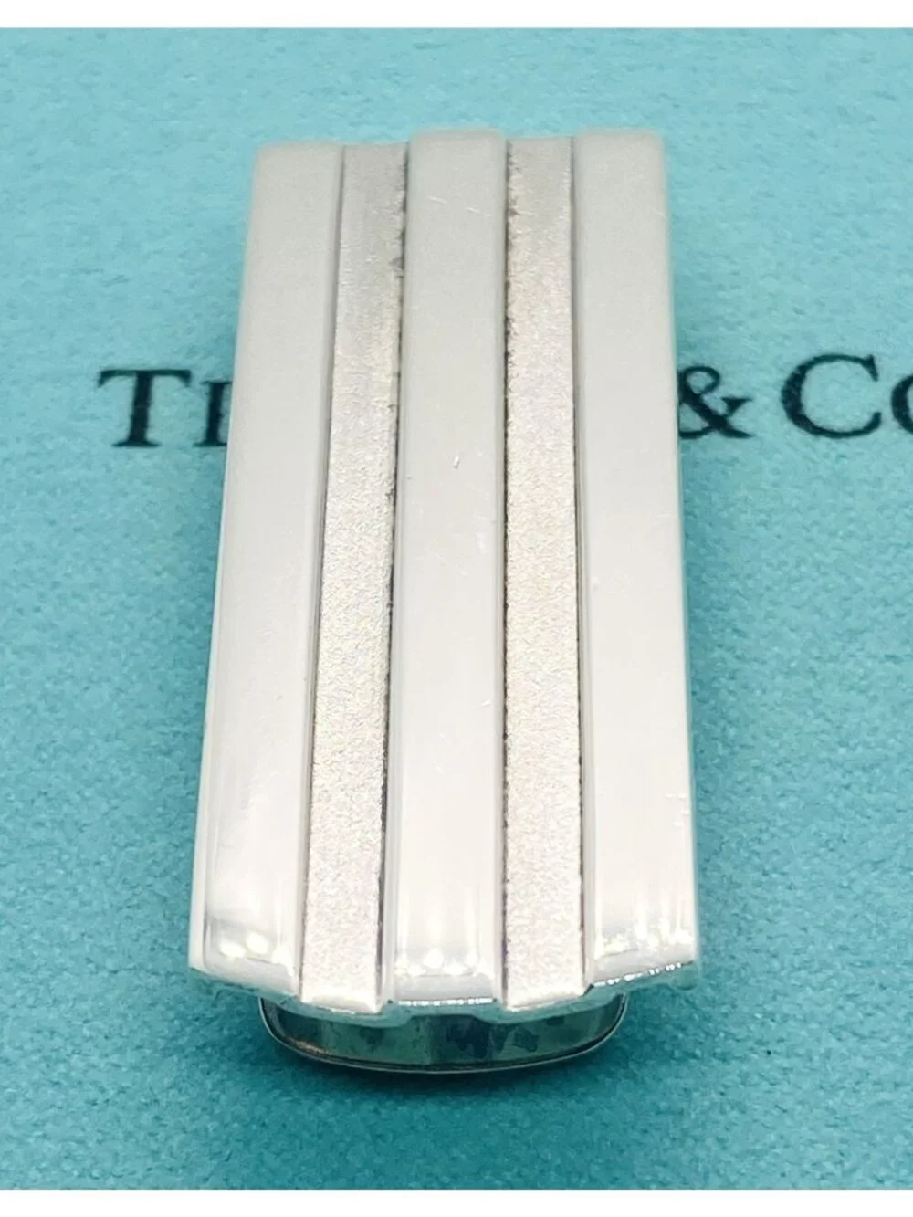 Tiffany & Co Sterling Silver 925 1995 Atlas Groove Money Clip 48.5 x18.3mm